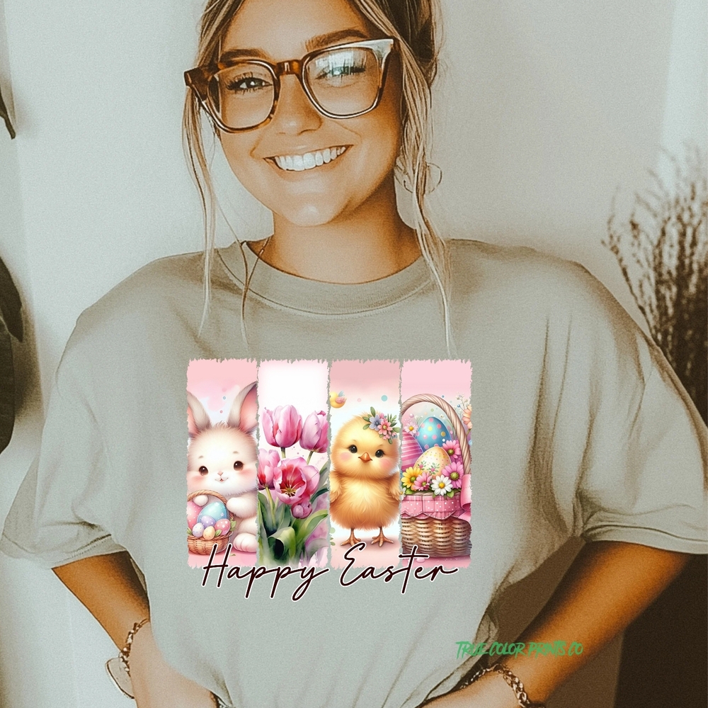Easter Bunny and Chick Graphic T-Shirt